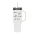 Custom Polar Camel® 40 oz. Ghost Black ION - Plated Travel Mug with Handle & Straw - Etchified - Polar Camel - 