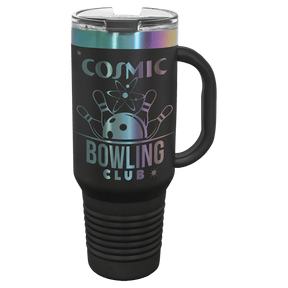 Custom Polar Camel® 40oz Prismatic Effect ION - Plated Travel Mug with Handle & Straw - Etchified - Polar Camel - LTM7485