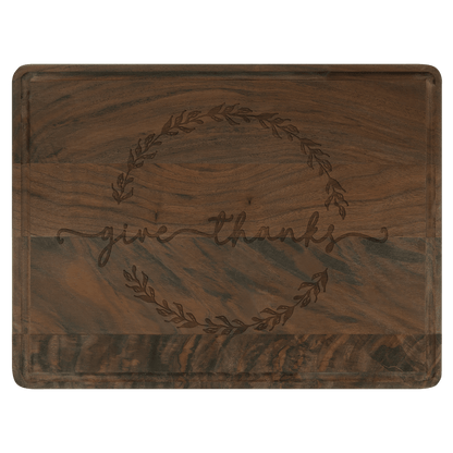 Custom Walnut Cutting Board with Drip Ring with Laser Engraved Logo - Etchified - Etchified - GFT492