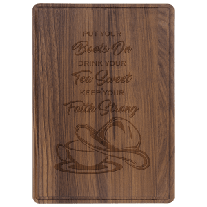 Custom Walnut Cutting Board with Drip Ring with Laser Engraved Logo - Etchified - Etchified - GFT492