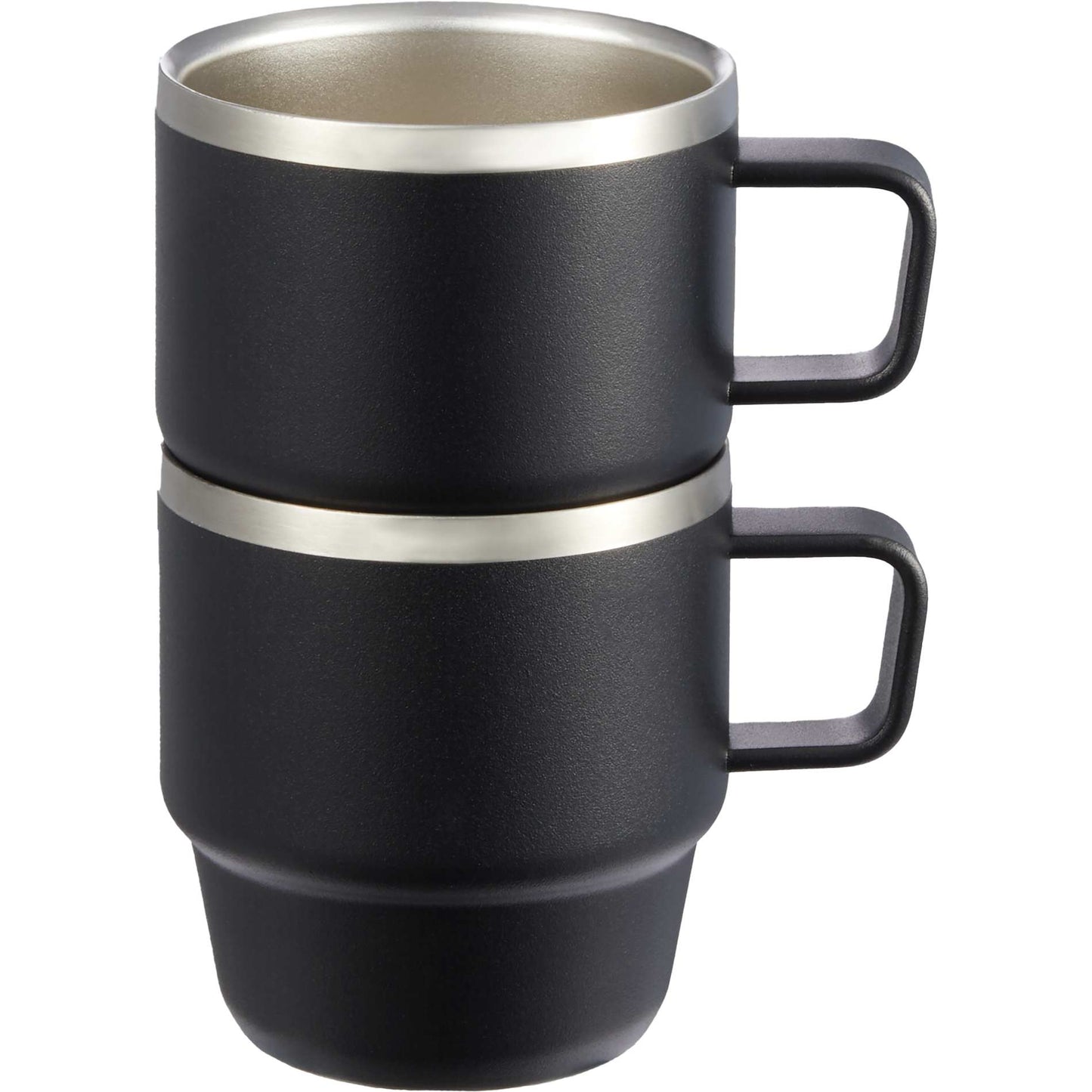 Doppio Stackable Recycled Mug Set 6oz - Etchified - GearOne - 1602-12BK