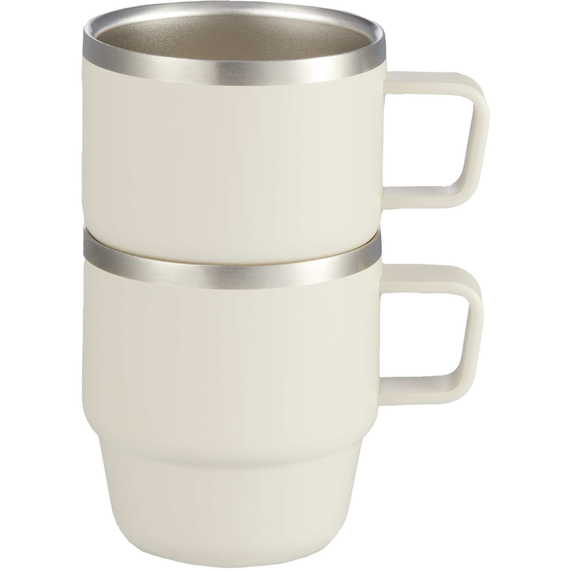 Doppio Stackable Recycled Mug Set 6oz - Etchified - GearOne - 1602-12BK