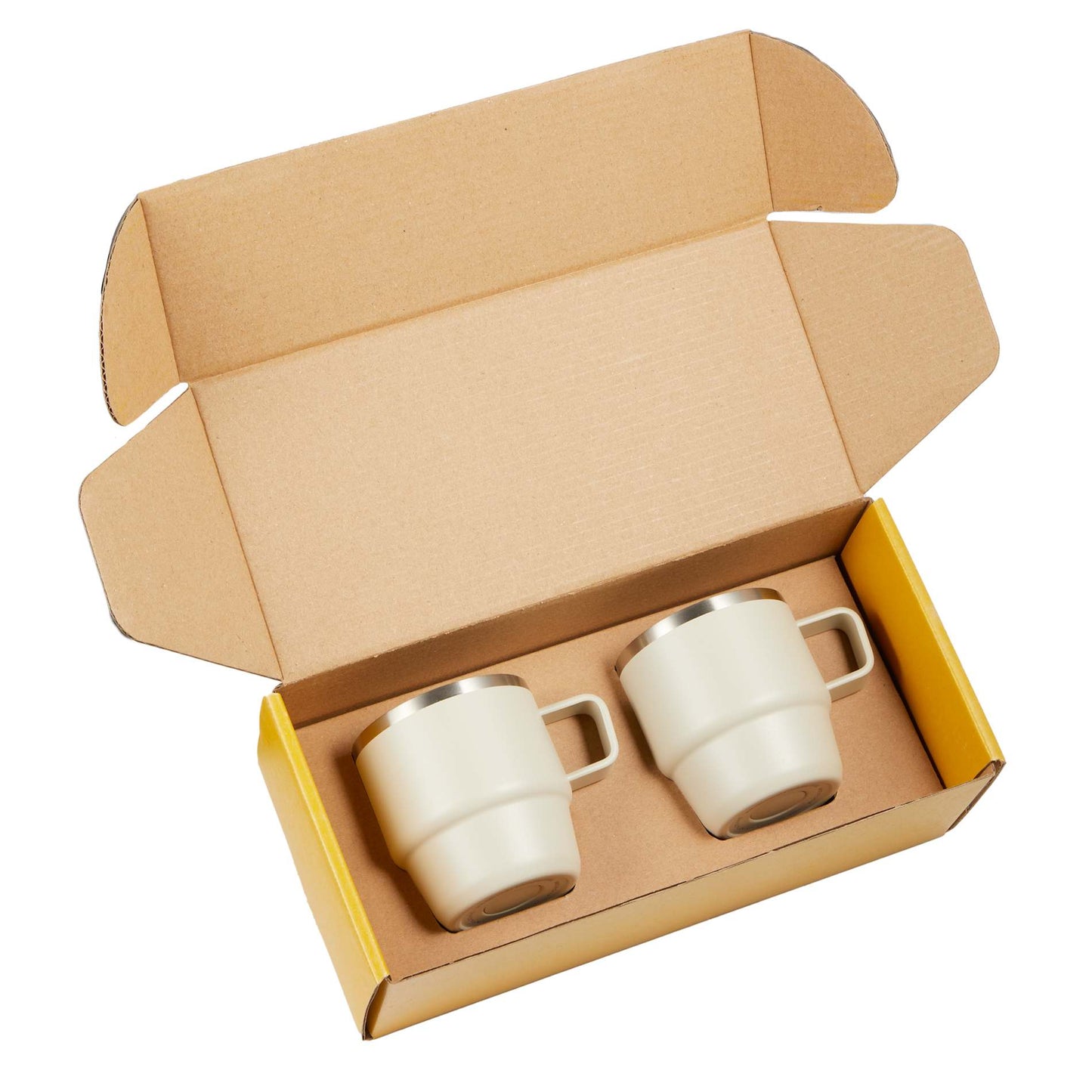 Doppio Stackable Recycled Mug Set 6oz - Etchified - GearOne - 1602-12BK