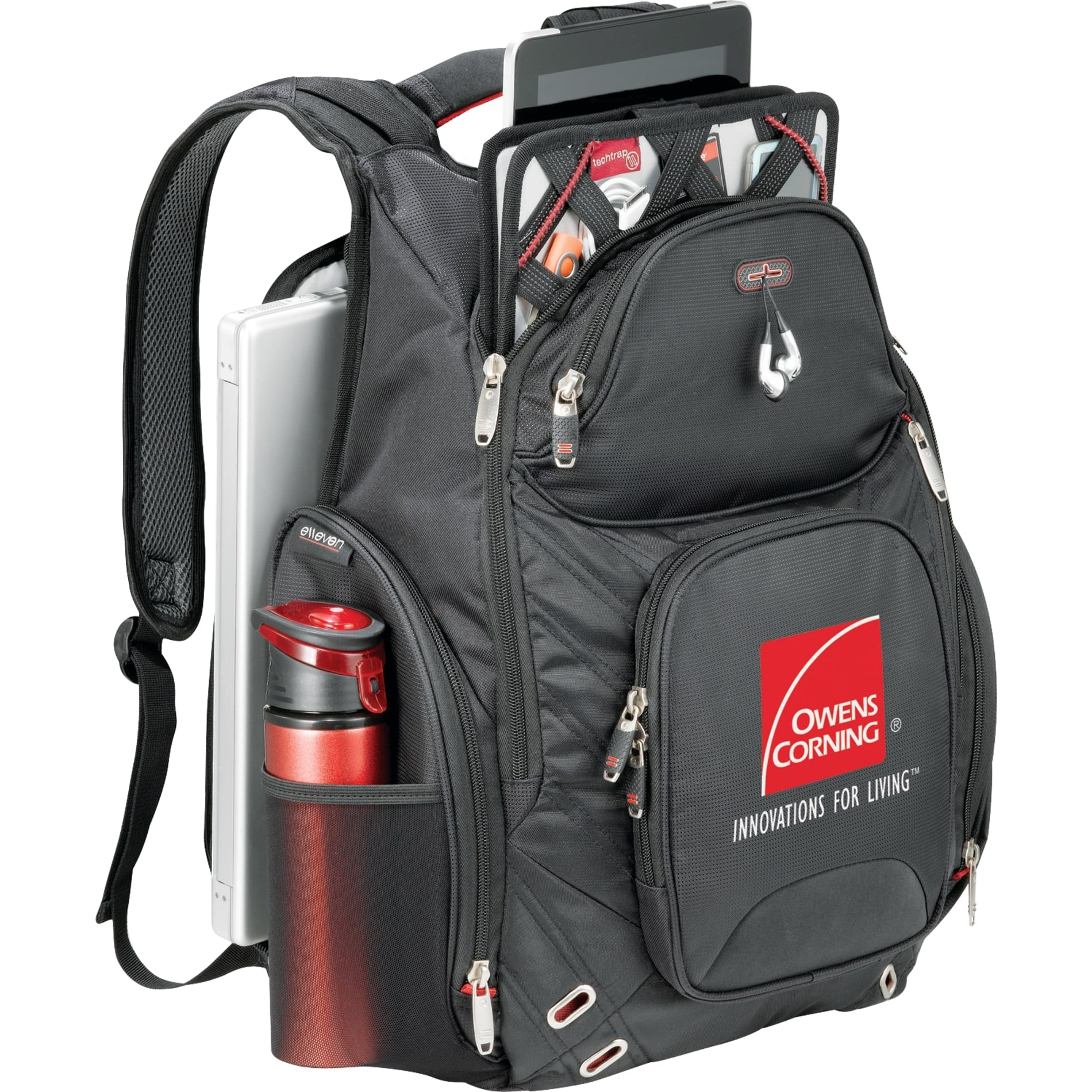 elleven™ Amped TSA 17" Computer Backpack - Etchified - Etchified - 0011-99BK