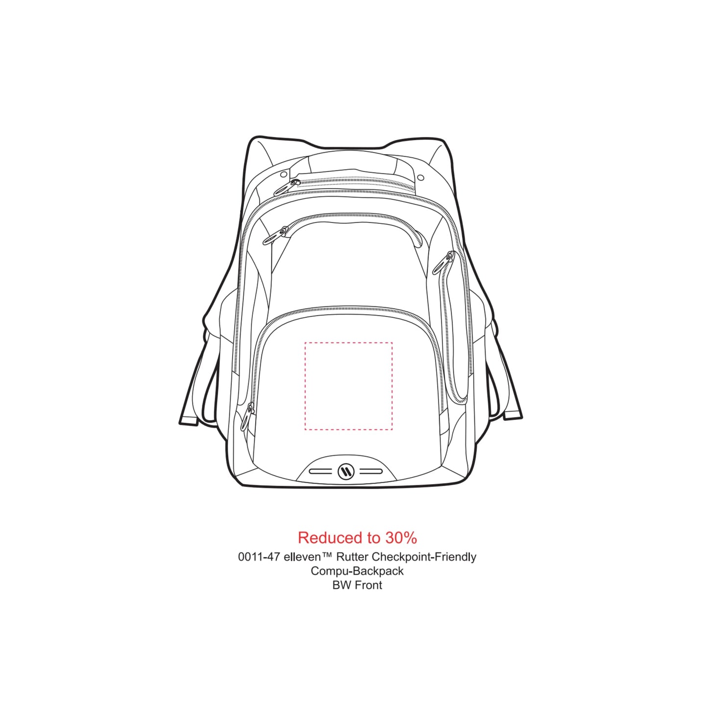elleven™ Rutter TSA 17" Computer Backpack - Etchified - Etchified - 0011-47BK