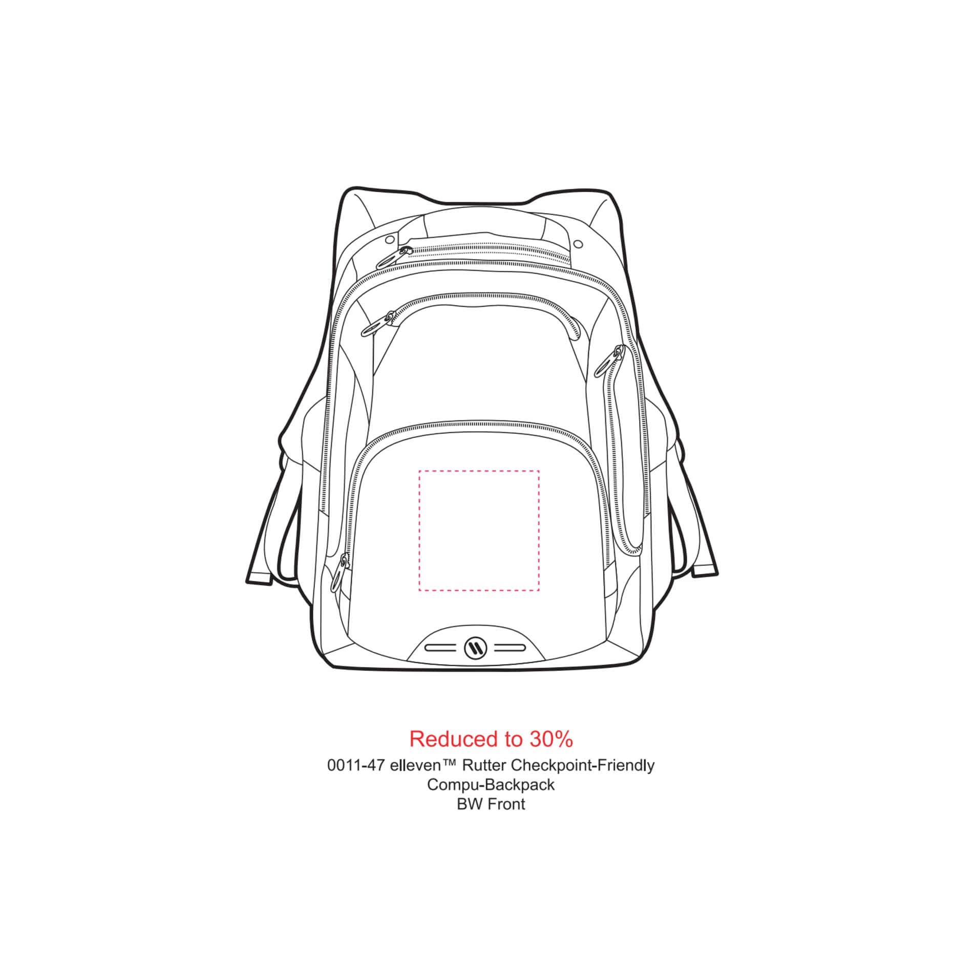 elleven™ Rutter TSA 17" Computer Backpack - Etchified - Etchified - 0011-47BK