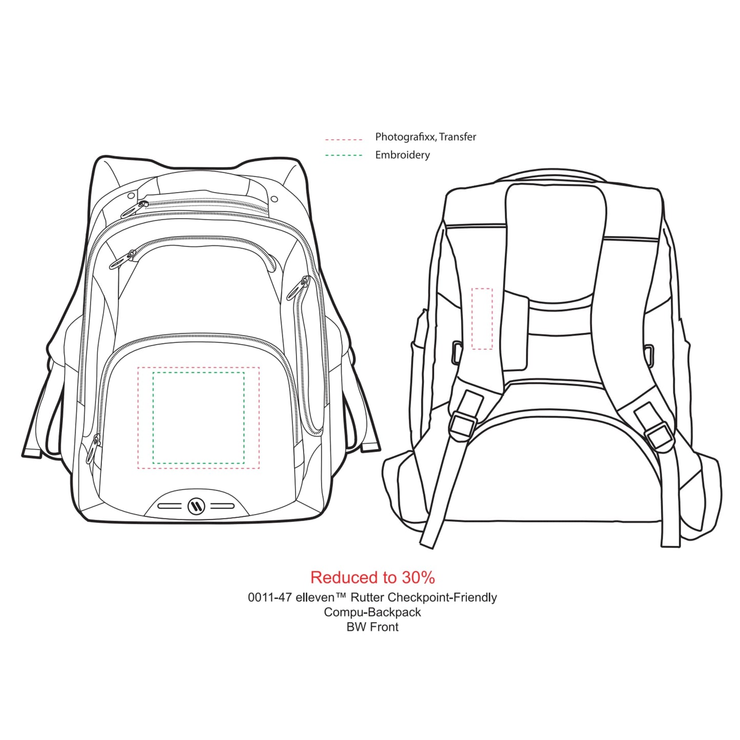 elleven™ Rutter TSA 17" Computer Backpack - Etchified - Etchified - 0011-47BK