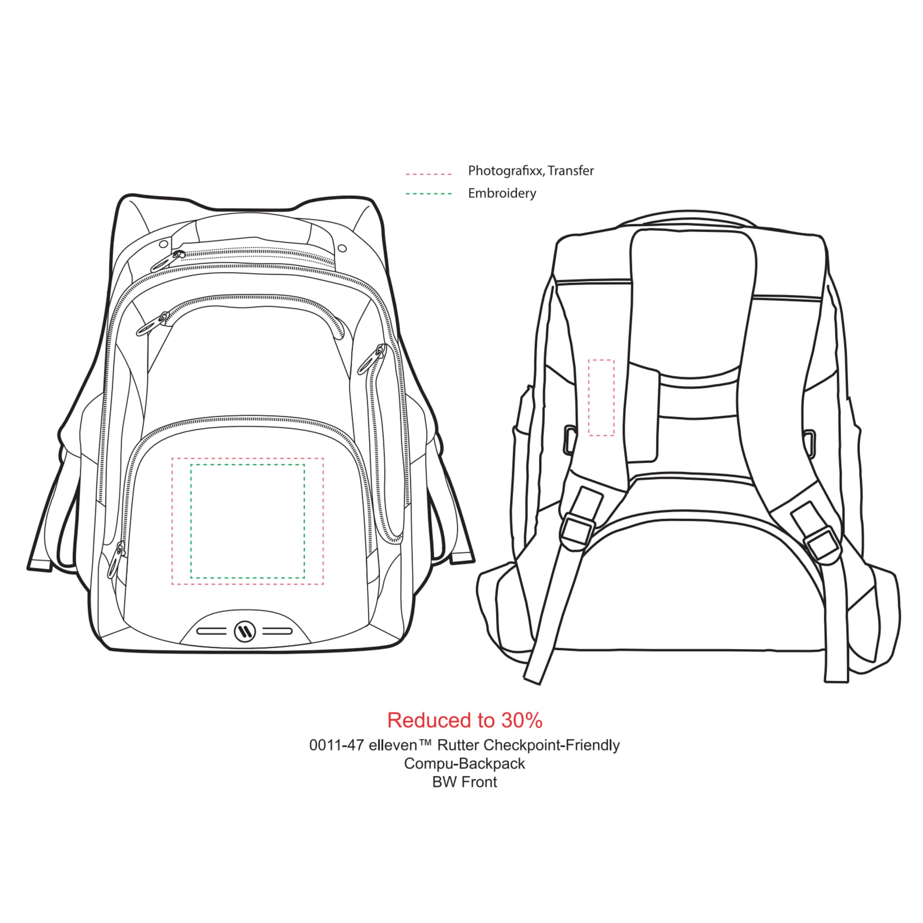 elleven™ Rutter TSA 17" Computer Backpack - Etchified - Etchified - 0011-47BK