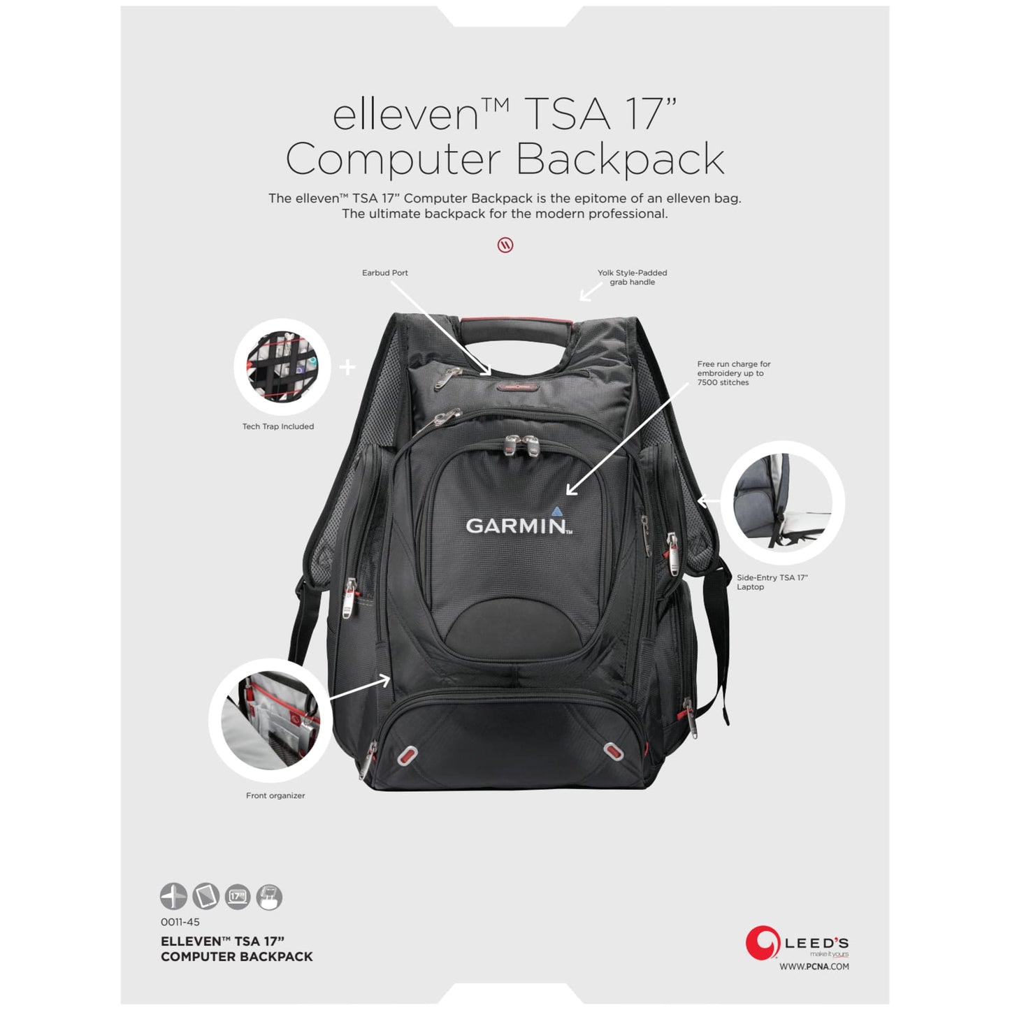 elleven™ TSA 17" Computer Backpack - Etchified - Etchified - 0011-45CA