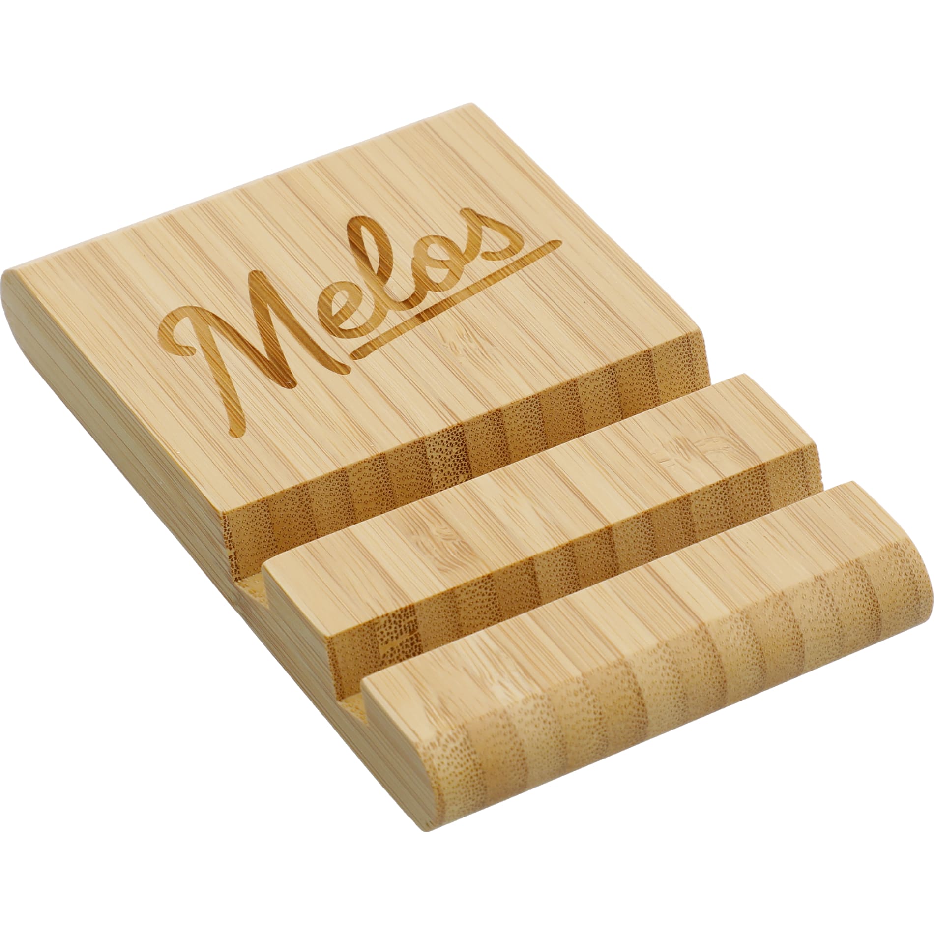 Estand FSC® 100% Bamboo Phone and Tablet Stand - Etchified - Etchified - 7143-60NT