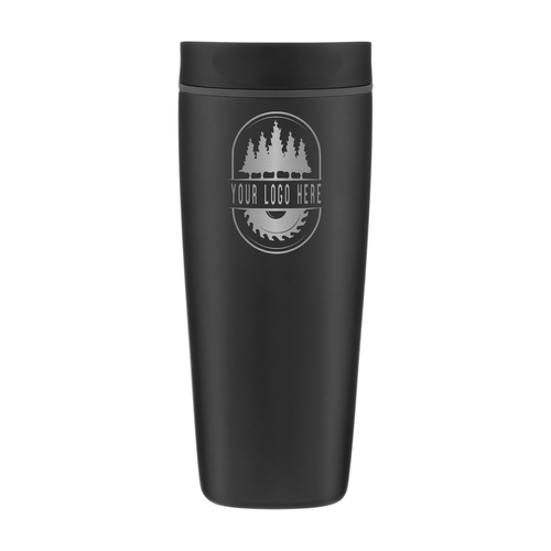 Custom Owala SmoothSip Slider 20oz with Laser Engraving - very very dark, engraved logo, front