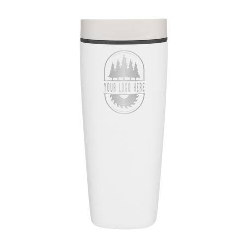 Custom Owala SmoothSip Slider 20oz with Laser Engraving - shy marshmallow, engraved logo, front