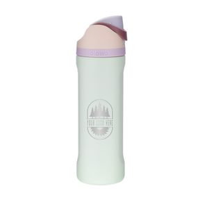 Custom Owala FreeSip 24oz with Laser Engraving - coastal mist, engraved logo, side 2