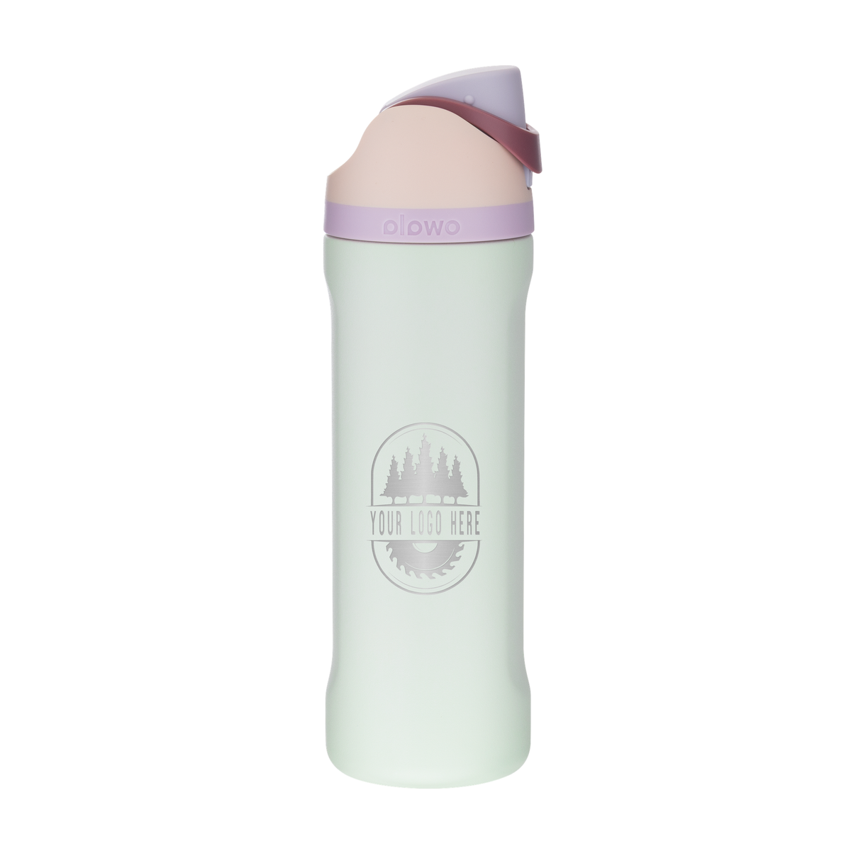 Custom Owala FreeSip 24oz with Laser Engraving - coastal mist, engraved logo, side 2