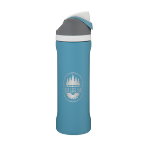 Custom Owala FreeSip 24oz with Laser Engraving - blue oasis, engraved logo, side 2