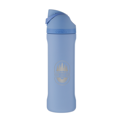 Custom Owala FreeSip 24oz with Laser Engraving - out of the blue, engraved logo, side 1