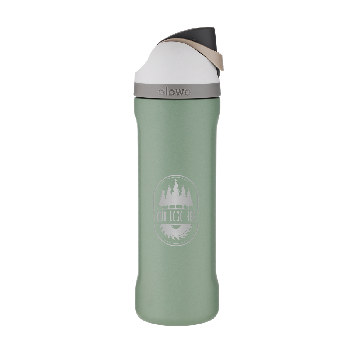 Custom Owala FreeSip 24oz with Laser Engraving - green house, engraved logo, side 2