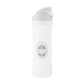 Custom Owala FreeSip 24oz with Laser Engraving - shy marshmallow, engraved logo, side 2