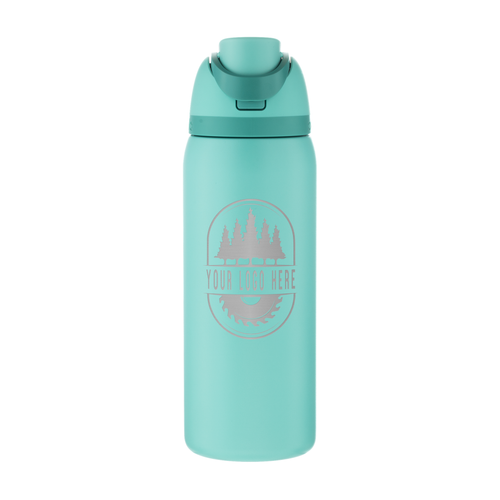 Custom Owala FreeSip 32oz with Laser Engraving - 90s kid, engraved logo, front