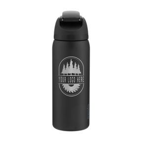 Custom Owala FreeSip 32oz with Laser Engraving - very very dark, engraved logo, back