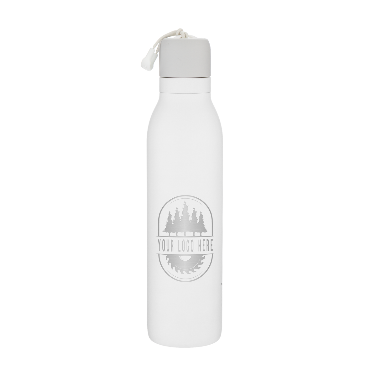 Custom Owala FreeSip Twist 24oz with Laser Engraving - shy marshmallow, engraved logo, back