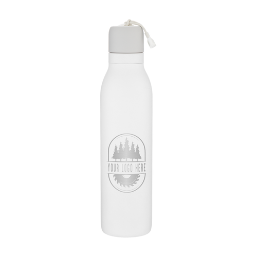 Custom Owala FreeSip Twist 24oz with Laser Engraving - shy marshmallow, engraved logo, front