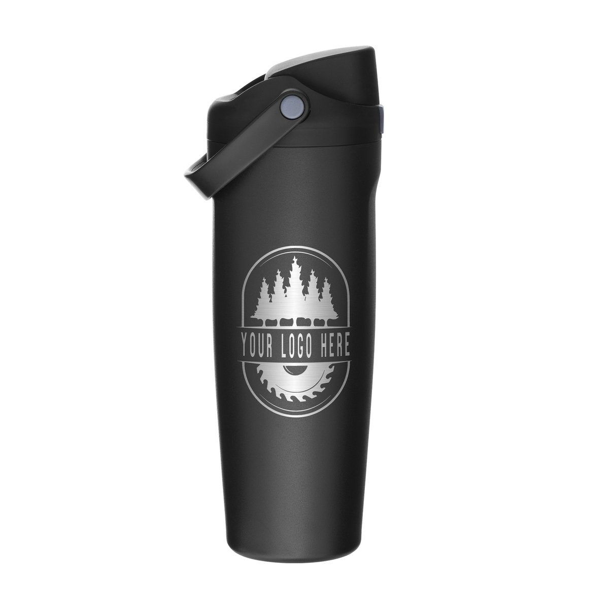 Custom Owala FreeSip Sway 30oz with Laser Engraving - very very dark, engraved logo, side 2