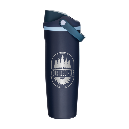 Custom Owala FreeSip Sway 30oz with Laser Engraving - sea captain, engraved logo, side 1