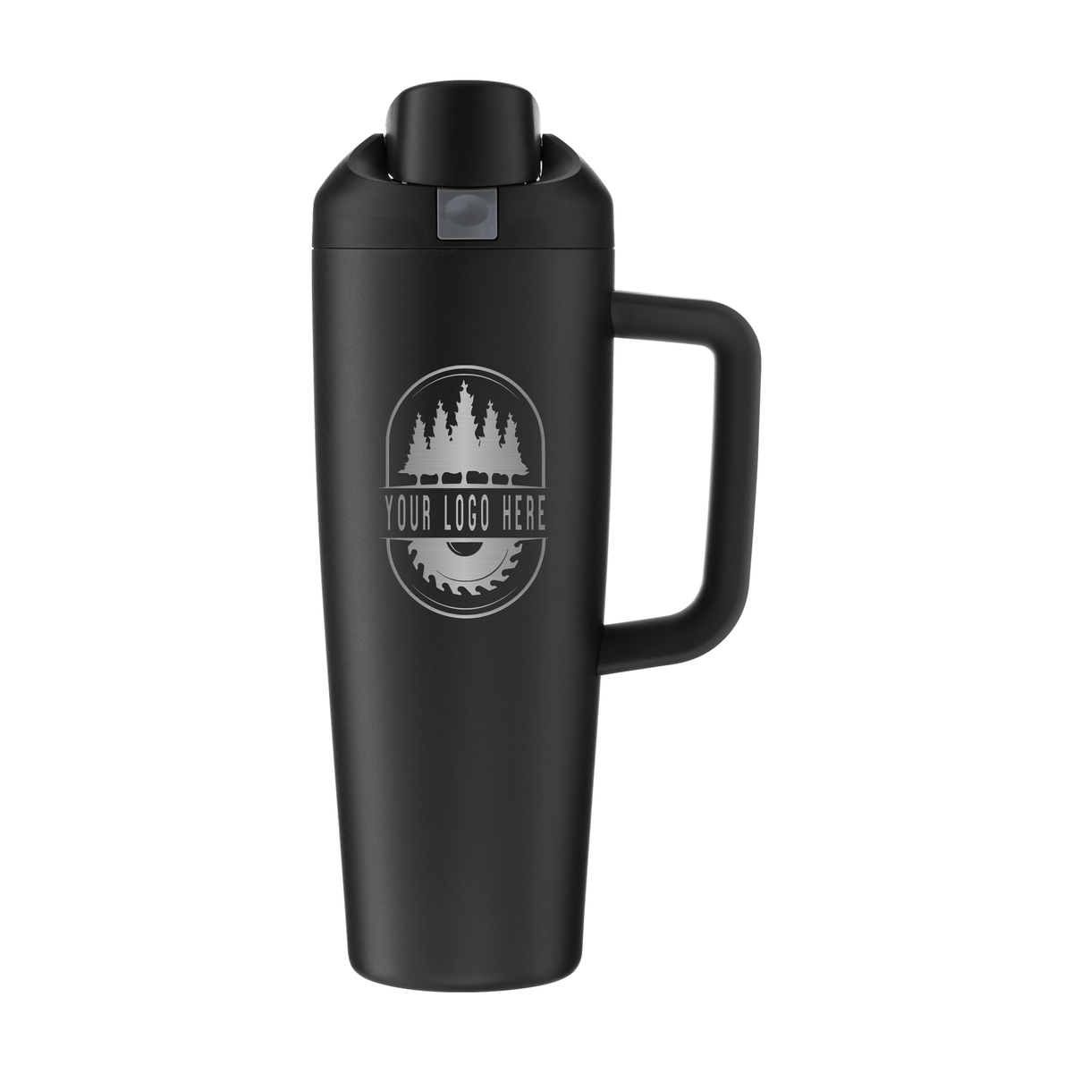 Custom Owala FreeSip Tumbler 30oz with Laser Engraving - very very dark, engraved logo, front