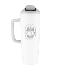 Custom Owala FreeSip Tumbler 30oz with Laser Engraving - shy marshmallow, engraved logo, back