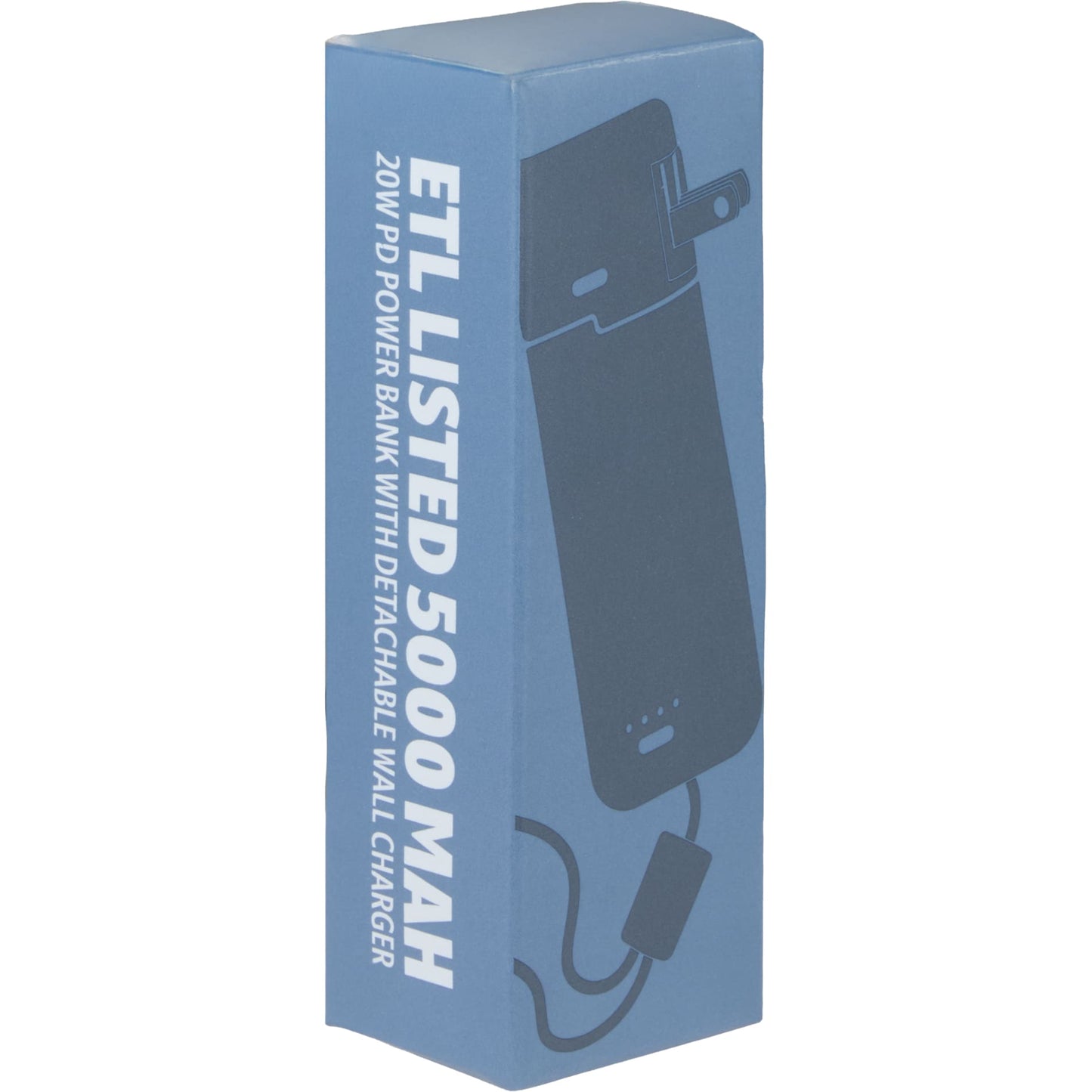 ETL Listed 5000 mAh 20W PD Power Bank with AC Plug - Etchified - Etchified - 7122-35WH