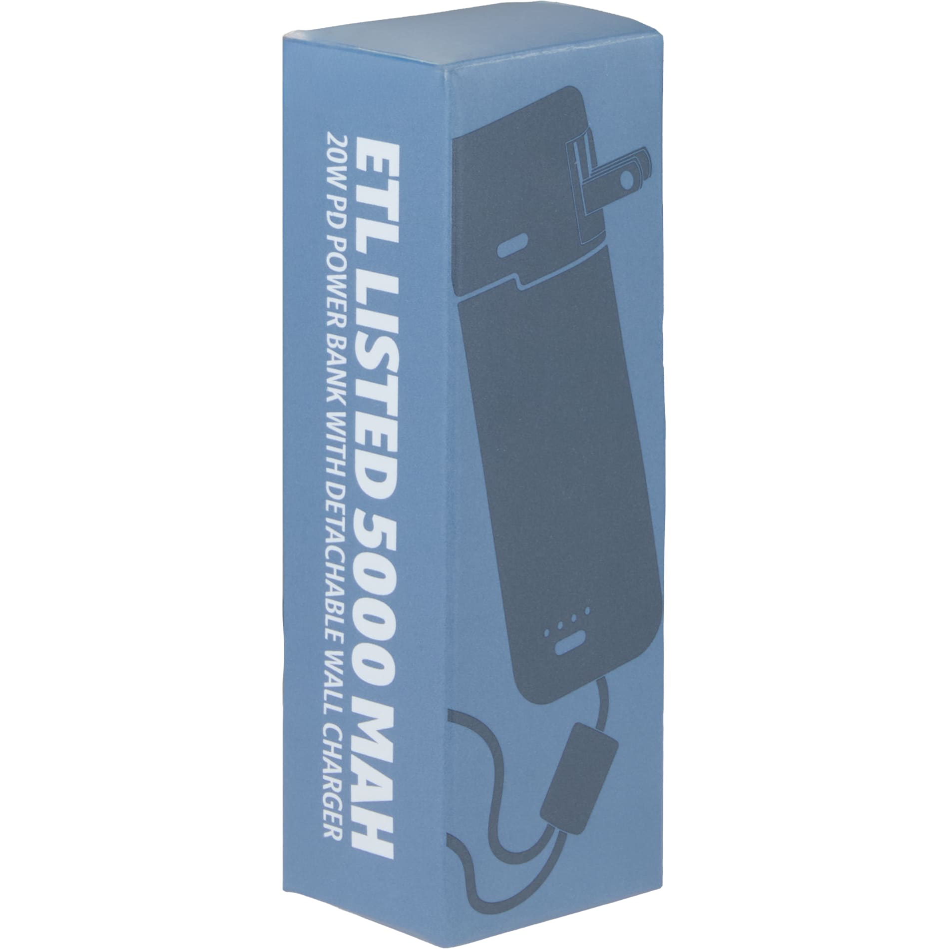 ETL Listed 5000 mAh 20W PD Power Bank with AC Plug - Etchified - Etchified - 7122-35WH