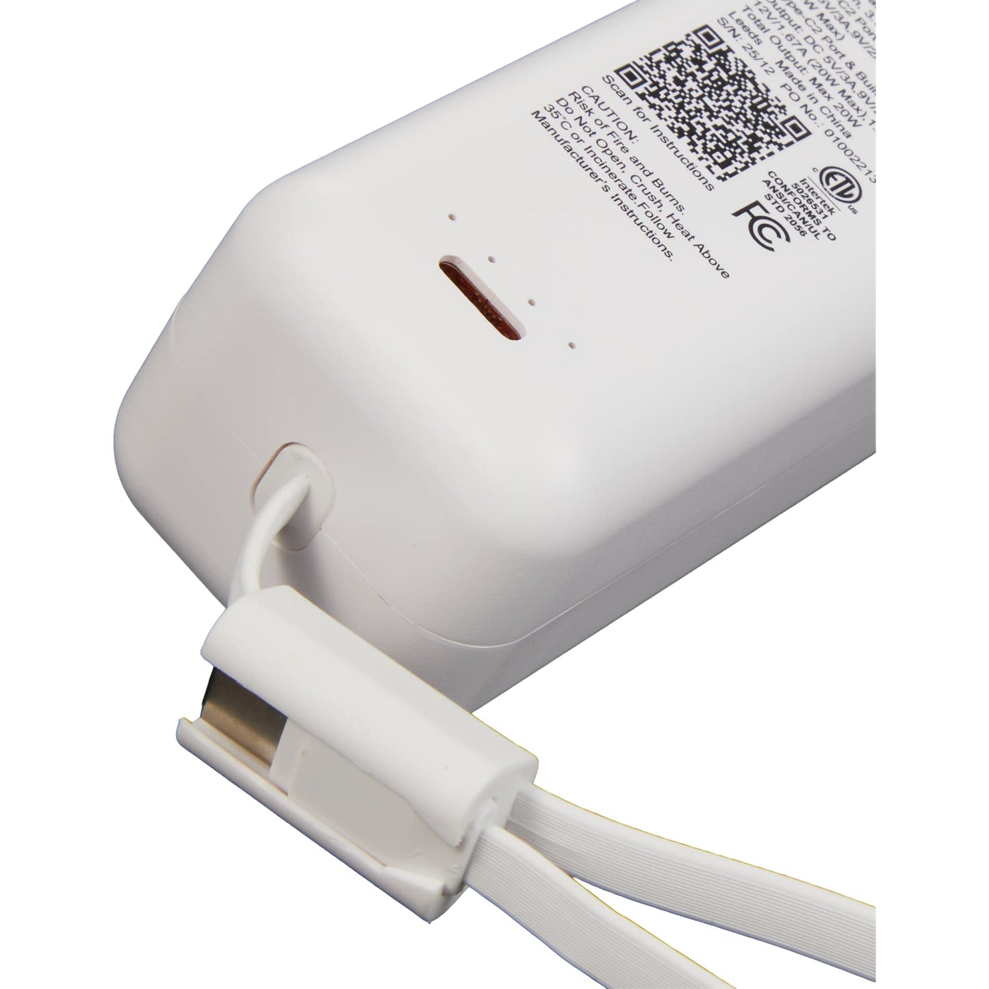ETL Listed 5000 mAh 20W PD Power Bank with AC Plug - Etchified - Etchified - 7122-35WH