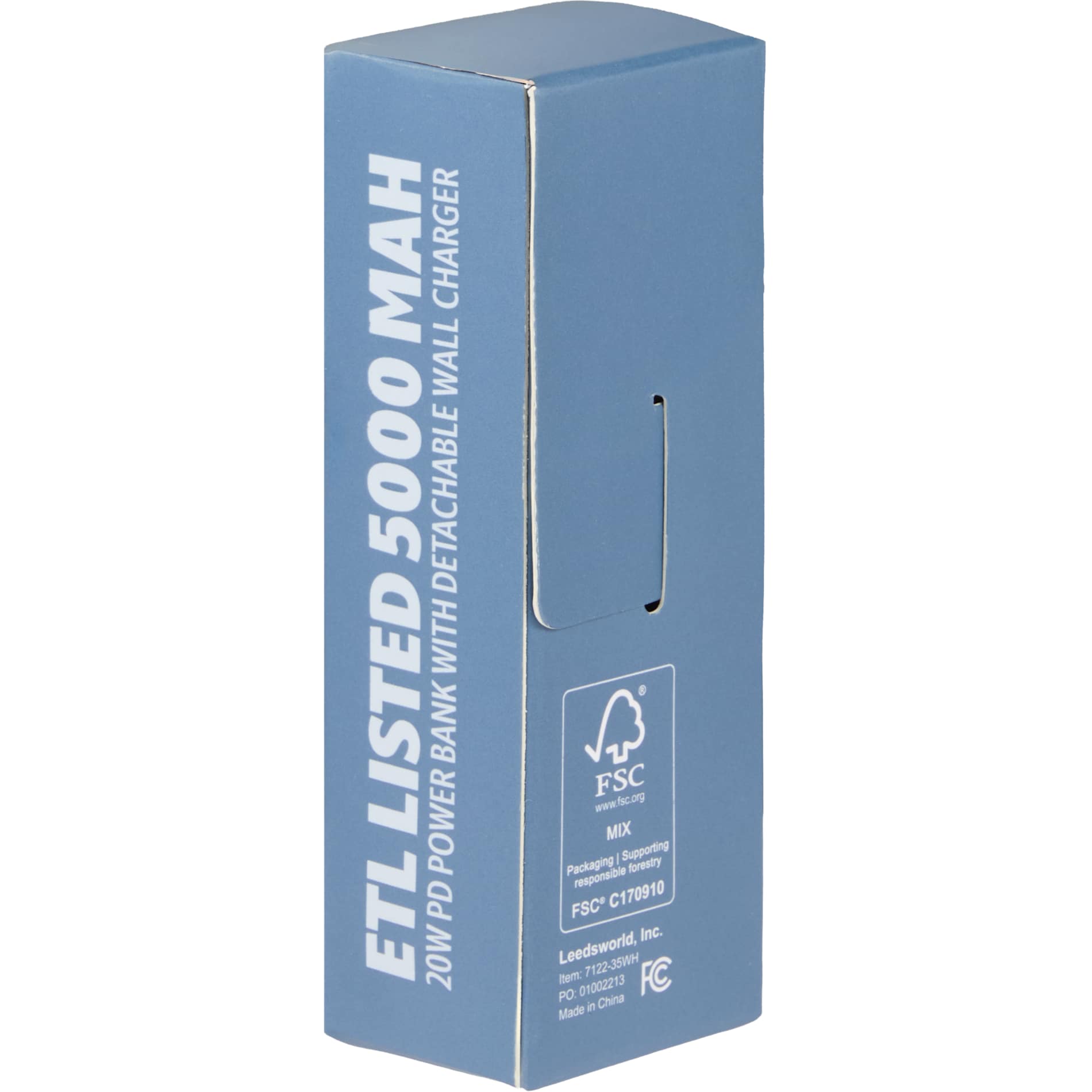 ETL Listed 5000 mAh 20W PD Power Bank with AC Plug - Etchified - Etchified - 7122-35WH