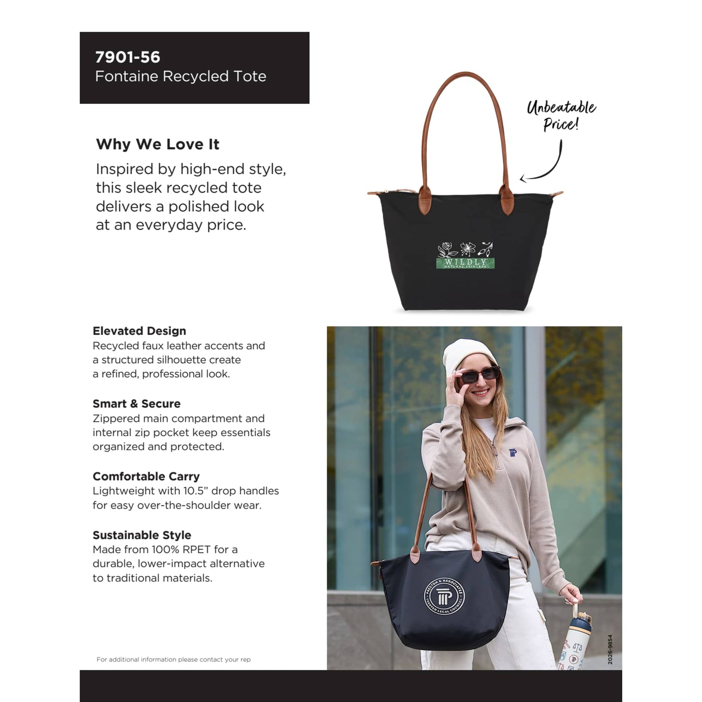 Fontaine Recycled Tote - Etchified - Etchified - 7901-56BK