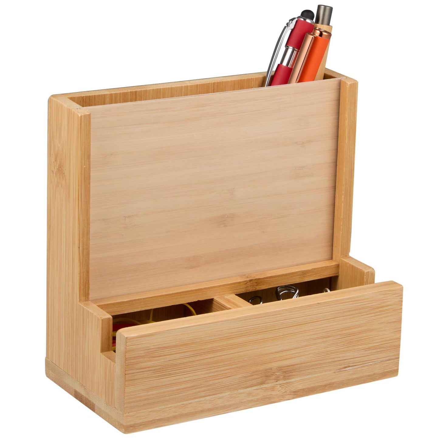 FSC® 100% Bamboo Photo Frame Desktop Organizer - Etchified - Etchified - SM-9035NT
