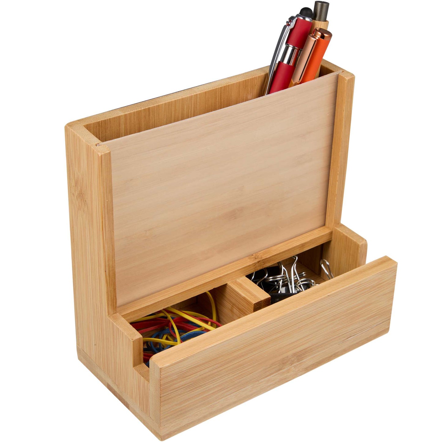 FSC® 100% Bamboo Photo Frame Desktop Organizer - Etchified - Etchified - SM-9035NT