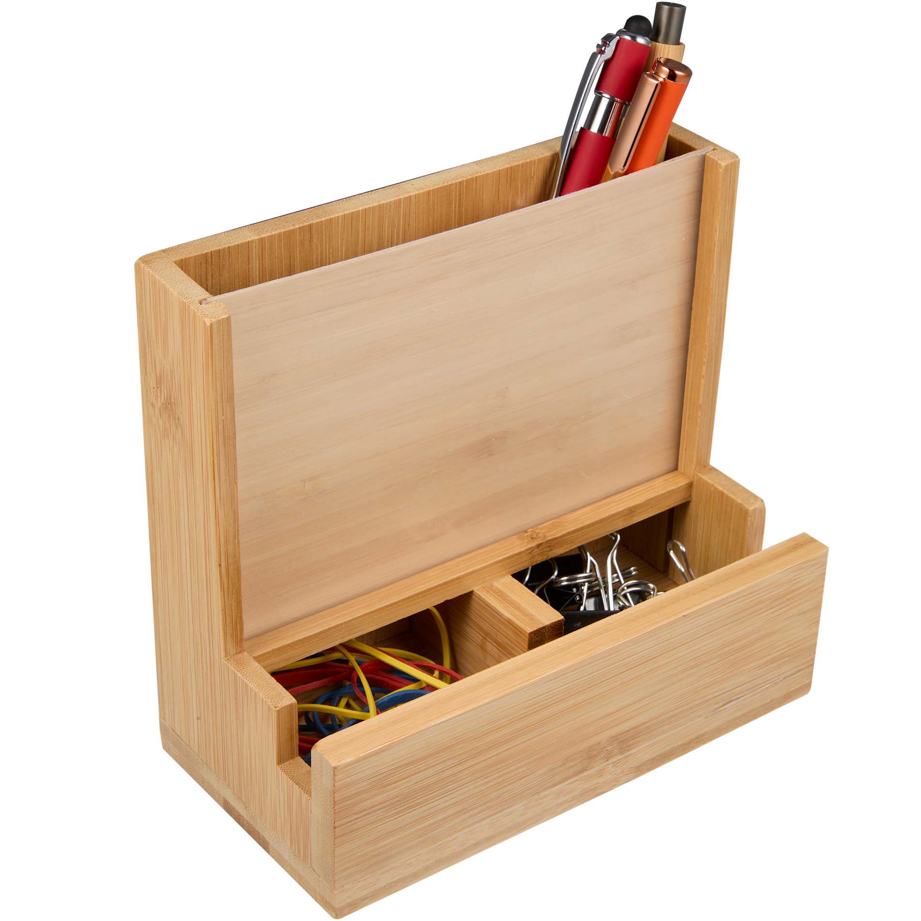 FSC® 100% Bamboo Photo Frame Desktop Organizer - Etchified - Etchified - SM-9035NT