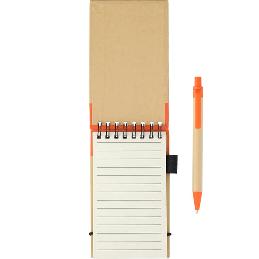 FSC® Mix 5" x 3" Recycled Jotter with Pen - Etchified - Etchified - SM-3429OR