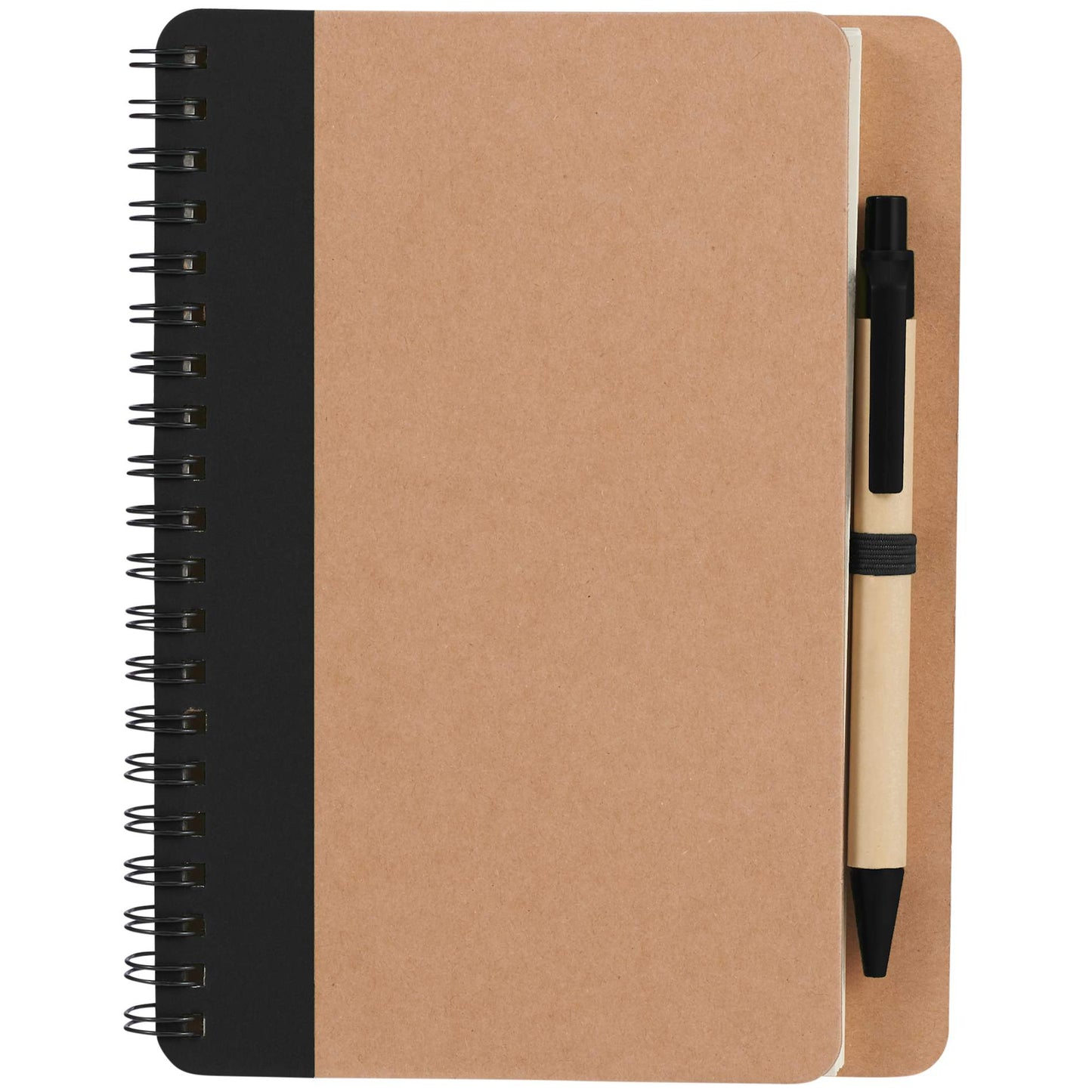 FSC® Mix 5" x 7" Eco Spiral Notebook with Pen - Etchified - Etchified - SM-3468BK