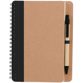 FSC® Mix 5" x 7" Eco Spiral Notebook with Pen - Etchified - Etchified - SM-3468BK