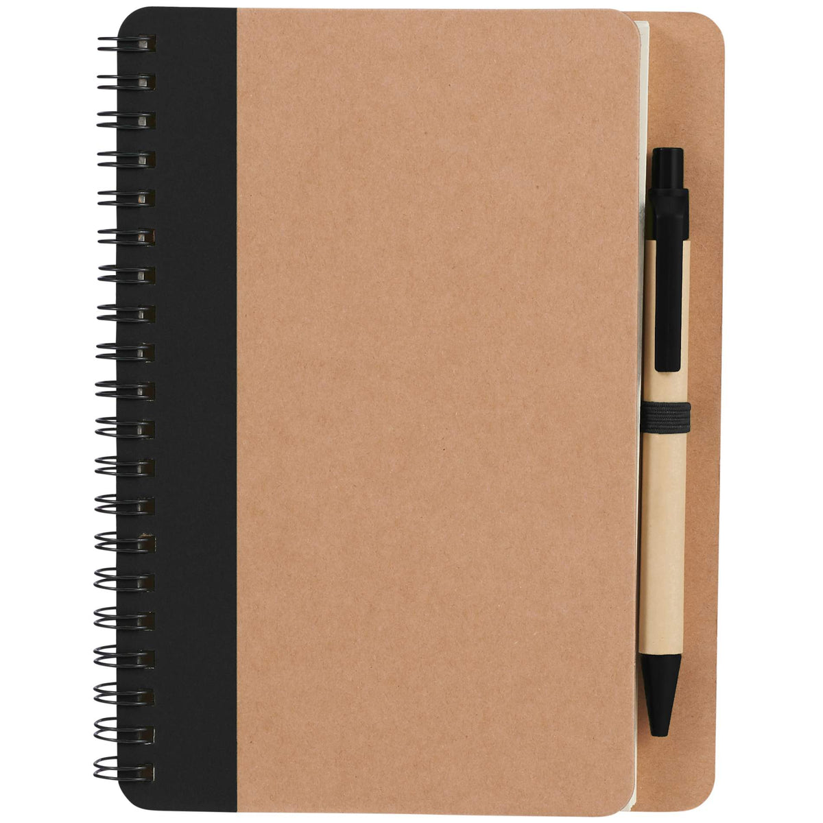 FSC® Mix 5" x 7" Eco Spiral Notebook with Pen - Etchified - Etchified - SM-3468BK