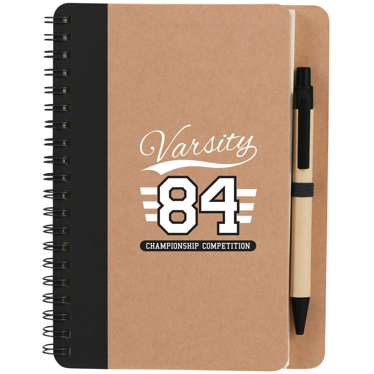 FSC® Mix 5" x 7" Eco Spiral Notebook with Pen - Etchified - Etchified - SM-3468BK