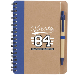 FSC® Mix 5" x 7" Eco Spiral Notebook with Pen - Etchified - Etchified - SM-3468BL