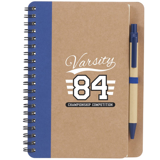 FSC® Mix 5" x 7" Eco Spiral Notebook with Pen - Etchified - Etchified - SM-3468BL