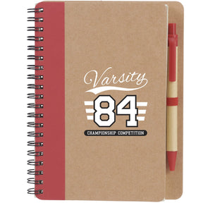 FSC® Mix 5" x 7" Eco Spiral Notebook with Pen - Etchified - Etchified - SM-3468BL