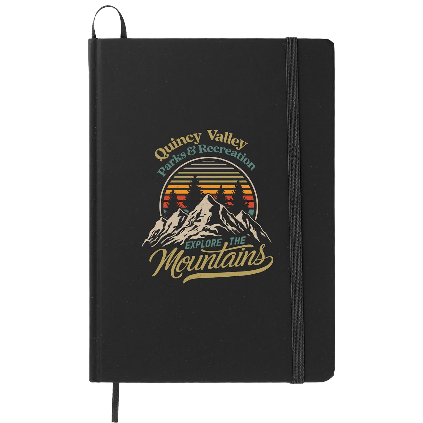 FSC® Mix 5" x 7" Snap Elastic Closure Notebook - Etchified - Etchified - SM-3443BK