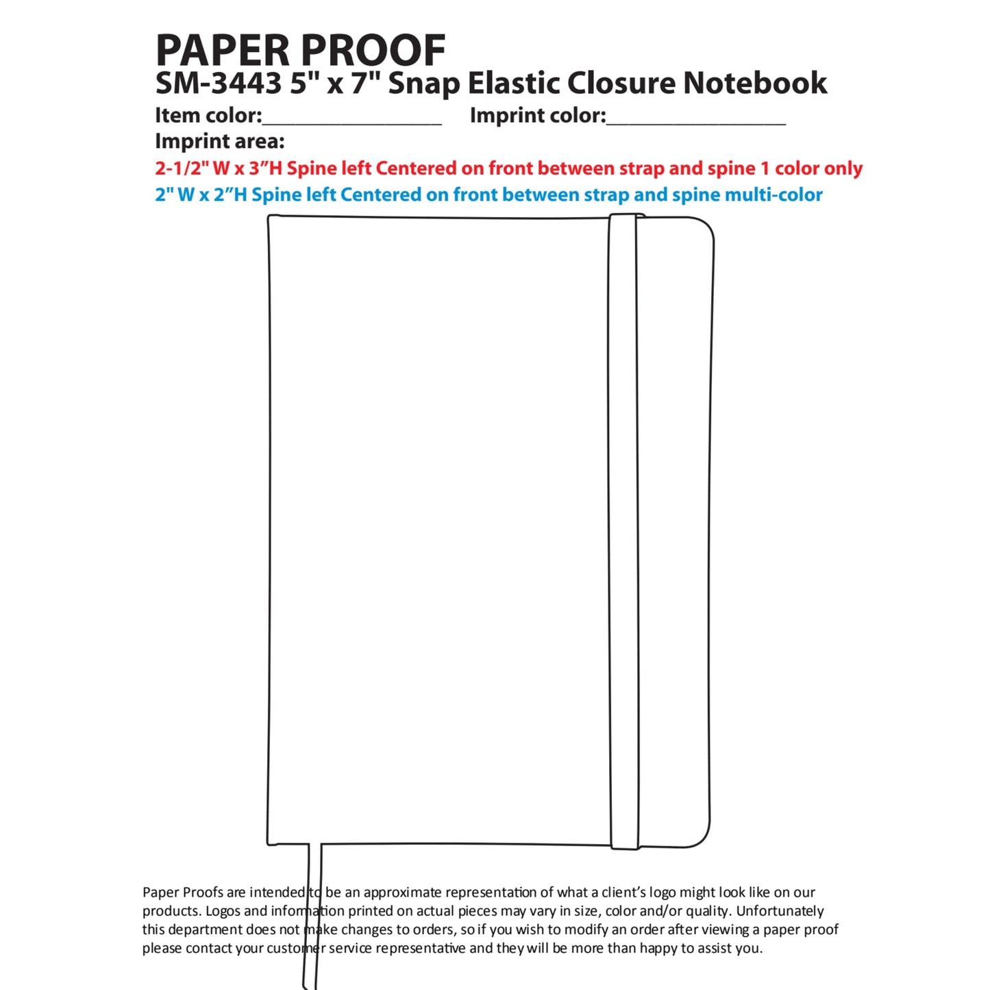 FSC® Mix 5" x 7" Snap Elastic Closure Notebook - Etchified - Etchified - SM-3443BK