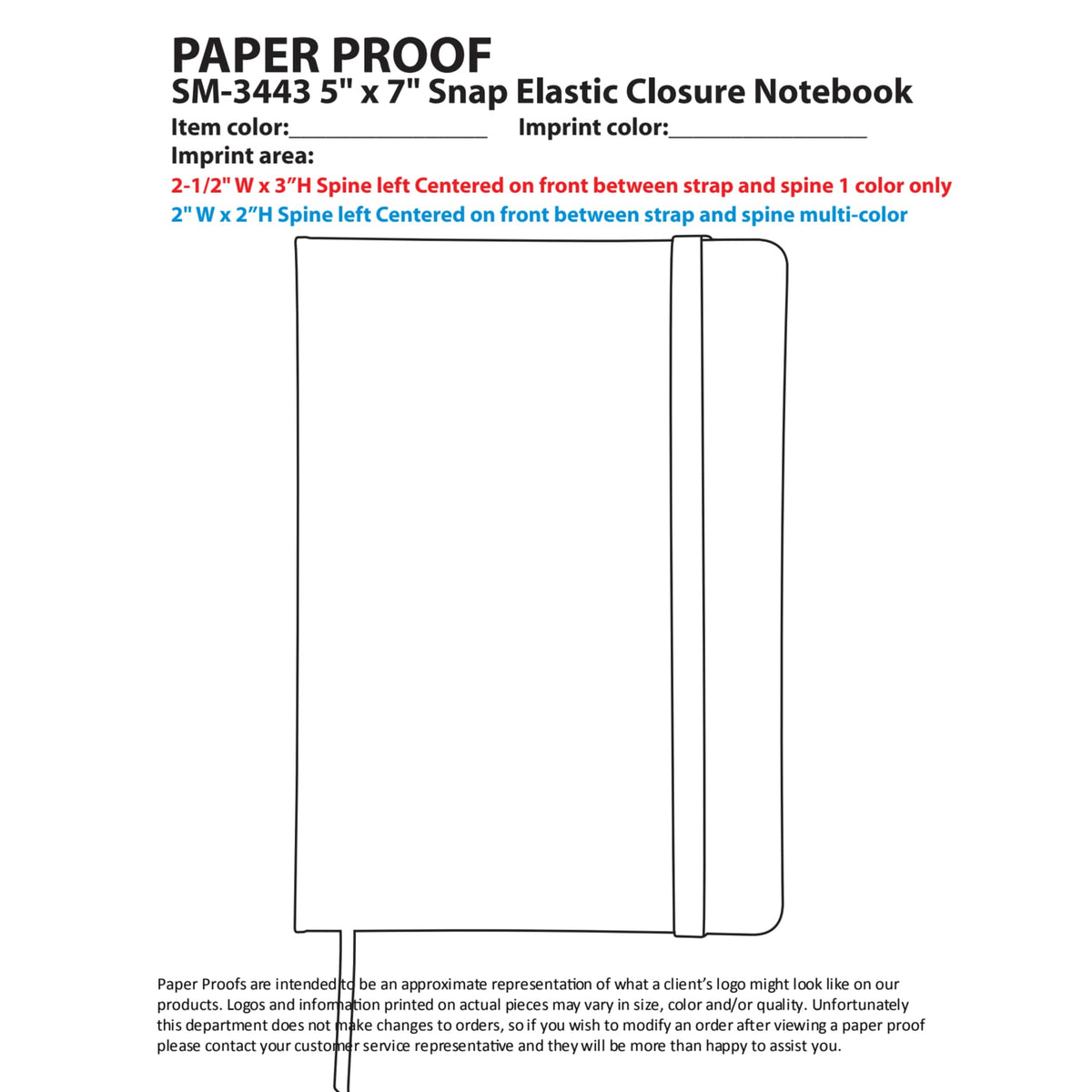 FSC® Mix 5" x 7" Snap Elastic Closure Notebook - Etchified - Etchified - SM-3443BK