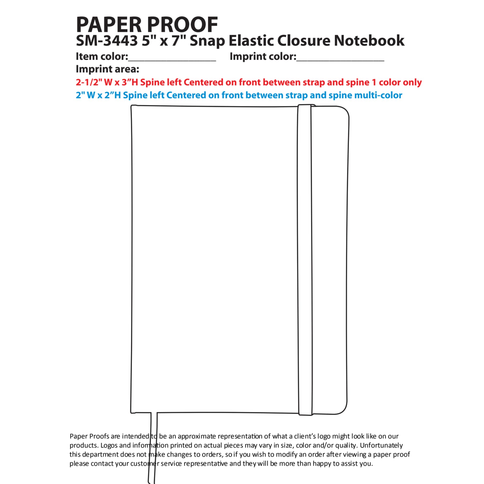 FSC® Mix 5" x 7" Snap Elastic Closure Notebook - Etchified - Etchified - SM-3443BK